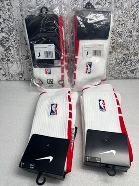 Nike NBA Elite Socks - Full Length - Sz XL Men 12-15 Four Pairs NEW